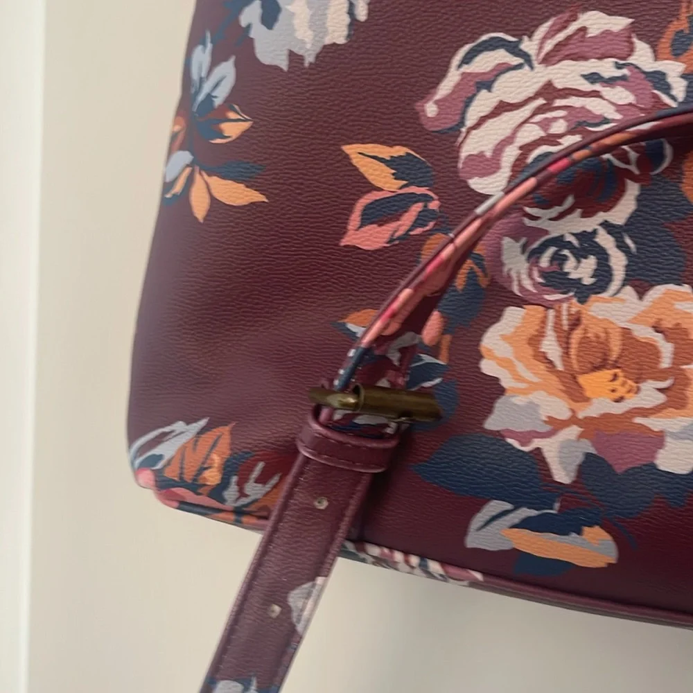 Matilda Jane Plum Perfect Floral Backpack Casual Day Pack/Vegan leather